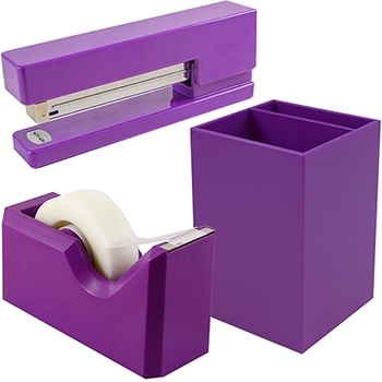 JAM Paper Desk Trio Pack, Purple, 3/PK