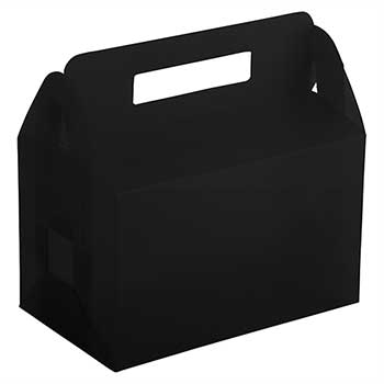 JAM Paper Plastic Lunchbox, 4 3/4&quot; x 7 3/4&quot; x 4 3/4&quot;, Black, 100/PK