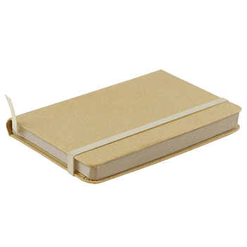 JAM Paper Hardcover Notebook with Elastic Band, Lined, 3.75&quot; x 5.63&quot;, Cream Paper, Brown Kraft Cover, 100 Sheets