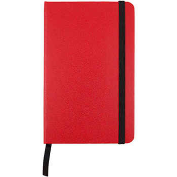 JAM Paper Hardcover Notebook with Elastic Band, Lined, 3.75&quot; x 5.63&quot;, Cream Paper, Red Cover, 100 Sheets