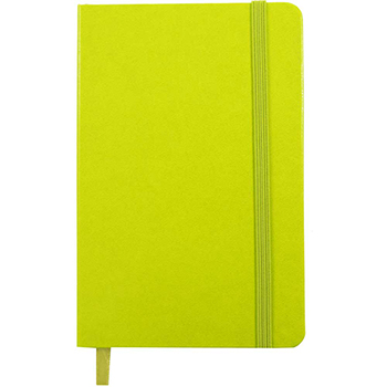 JAM Paper Hardcover Notebook with Elastic Band, Lined, 4&quot; x 6&quot;, Cream Paper, Green Apple Cover, 70 Sheets