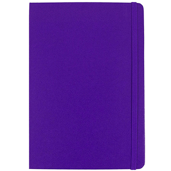 JAM Paper Hardcover Notebook with Elastic Band, Lined, 5.88&quot; x 8.5&quot;&quot;, Cream Paper, Plum Purple Cover, 70 Sheets