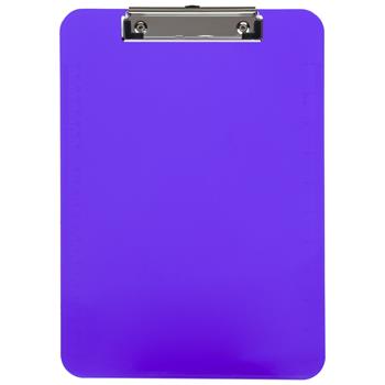 JAM Paper Plastic Clipboard, 9&quot; x 12 1/2&quot;, Purple