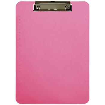 JAM Paper Plastic Clipboard, 9&quot; x 12 1/2&quot;, Pink