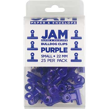 JAM Paper Metal Bulldog Clips, 22 mm, Purple, 25/PK