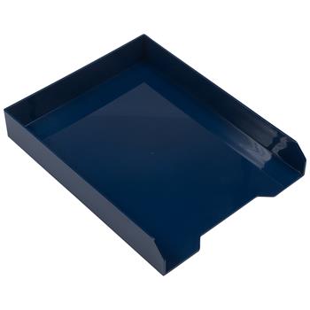 JAM Paper Stackable Paper Trays, Navy Blue