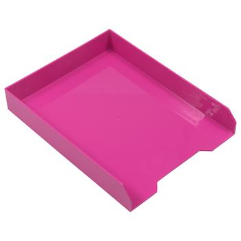JAM Paper Stackable Paper Trays, Pink, 2/PK