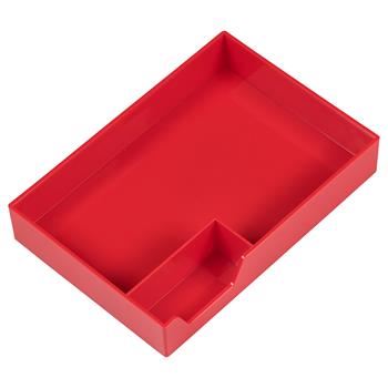 JAM Paper Stackable Half Desk Trays, Office &amp; Desk Supply Organizer Top Tray, Red