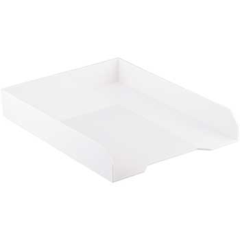 JAM Paper Stackable Desk Organizer Paper Tray, White
