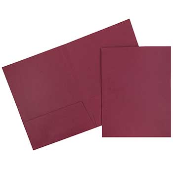 JAM Paper Two Pocket Business Folders, Textured Linen, Burgundy, 100/BX