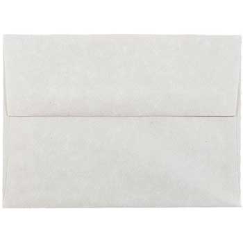 JAM Paper A6 Parchment Invitation Envelopes, 4 3/4&quot; x 6 1/2&quot;, Pewter Gray, Recycled, 50/PK