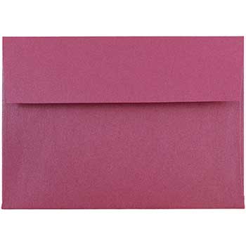 JAM Paper 4Bar A1 Metallic Invitation Envelopes, 3 5/8&quot; x 5 1/8&quot;, Azalea Stardream, 50/BX