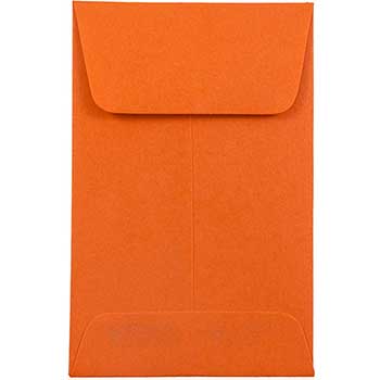 JAM Paper Coin Business Colored Envelopes, #1, 2 1/4&quot; x 3 1/2&quot;, Orange Recycled, 25/PK