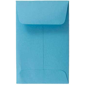 JAM Paper Coin Business Colored Envelopes, #1, 2 1/4&quot; x 3 1/2&quot;, Blue Recycled, 25/PK