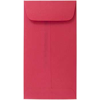 JAM Paper #7 Business Colored Envelopes, 3 1/2&quot; x 6 1/2&quot;, Red Recycled, 100/PK
