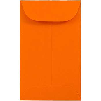 JAM Paper Coin Business Colored Envelopes, #3, 2 1/2&quot; x 4 1/4&quot;, Orange Recycled, 25/PK