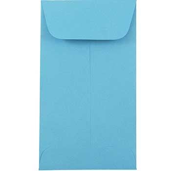 JAM Paper Coin Business Colored Envelopes, #5 1/2, 3 1/8&quot; x 5 1/2&quot;, Blue Recycled, 100/BX