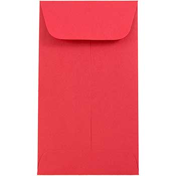 JAM Paper Coin Business Colored Envelopes, #5 1/2, 3 1/8&quot; x 5 1/2&quot;, Red Recycled, 25/PK