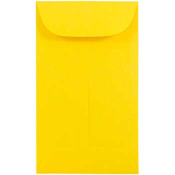 JAM Paper Coin Business Colored Envelopes, #6, 3 3/8&quot; x 6&quot;, Yellow Recycled, 25/PK