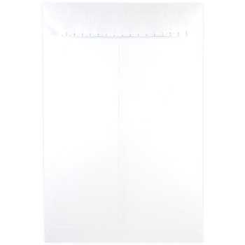 JAM Paper 12&quot; x 15 1/2&quot; Open End Commercial Envelopes with Self Adhesive Closure, White, 500/PK