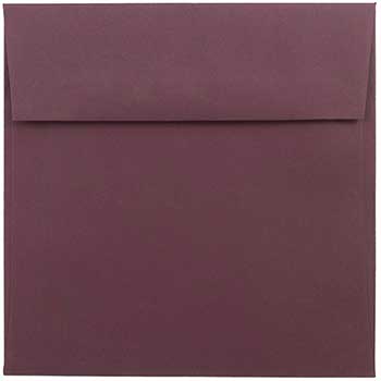 JAM Paper Premium Square Invitation Envelopes, 6&quot; x 6&quot;, Burgundy, 25/PK