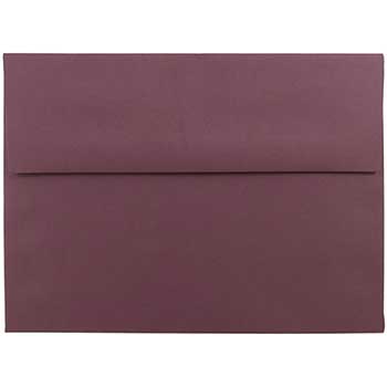 JAM Paper A7 Premium Invitation Envelopes, 5 1/4&quot; x 7 1/4&quot;, Burgundy, 50/BX