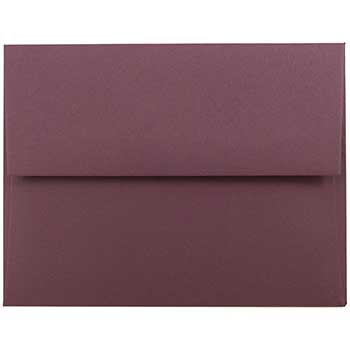 JAM Paper A2 Premium Invitation Envelopes, 4 3/8&quot; x 5 3/4&quot;, Burgundy, 50/BX