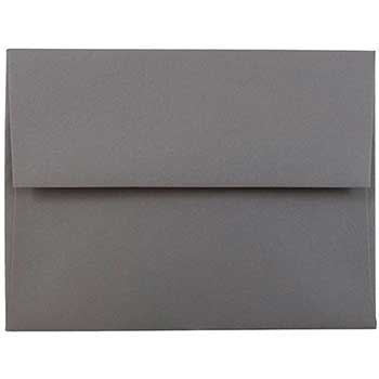 JAM Paper A2 Premium Invitation Envelopes, 4 3/8&quot; x 5 3/4&quot;, Dark Grey, 50/BX