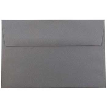 JAM Paper A9 Premium Invitation Envelopes, 5 3/4&quot; x 8 3/4&quot;, Dark Grey, 25/PK