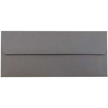 JAM Paper Business Premium Envelopes, #10, 4 1/8&quot; x 9 1/2&quot;, Dark Grey, 25/PK