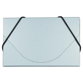 JAM Paper Plastic Business Card Holder Case, Silver Metallic