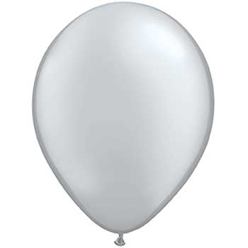 JAM Paper Latex Party Balloons, 12&quot; Silver, 36/PK