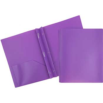 JAM Paper Plastic Presentation Folders with Clasps, Purple, 6/PK