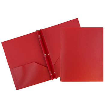 JAM Paper Plastic Two-Pocket Presentation Folders, Red, 96/PK