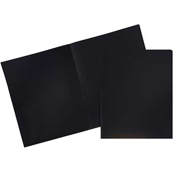 JAM Paper Plastic Presentation Folders, Black, 6/PK