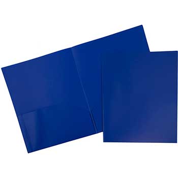 JAM Paper Plastic Presentation Folder, Deep Blue, 6/PK