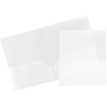 JAM Paper Plastic Two-Pocket Presentation Folders, Clear, 96/PK