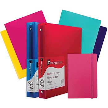 JAM Paper Back To School Assortments, Pink, 4 Heavy Duty Folders, 2 One Inch Binders &amp; 1 Pink Journal, 7/ST