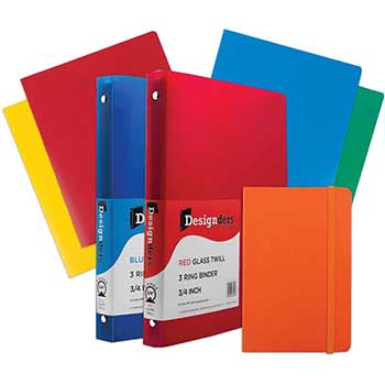 JAM Paper Back To School Assortments, Orange, 4 Heavy Duty Folders, 2 0.75 inch Binders &amp; 1 Orange Journal, 7/ST