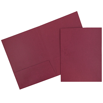 JAM Paper Two-Pocket Textured Linen Business Folders, Burgundy, 25/PK