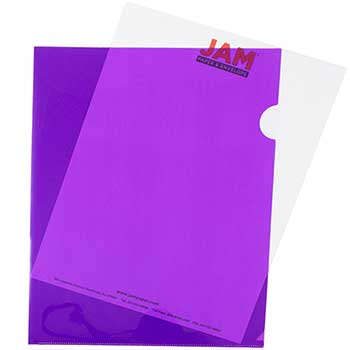 JAM Paper Plastic Sleeves, 9&quot; x 11 1/2&quot;, Purple, 120/BX