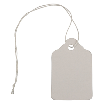 JAM Paper Gift Tags with String, 1 3/4&quot; x 1 1/10, White, 75/PK
