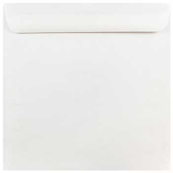 JAM Paper Large Square Invitation Envelopes, 10&quot; x 10&quot;, White, 50/BX