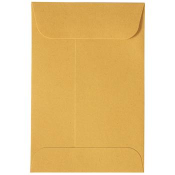 JAM Paper #4 Coin Business Commercial Envelopes with Peel and Seal Closure, 3&quot; x 4 1/2&quot;, Brown Kraft Manila, 100/BX