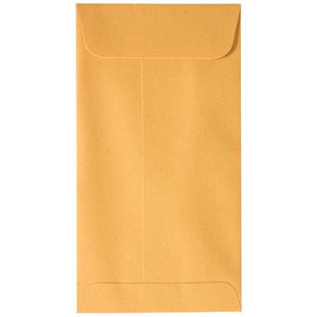 JAM Paper #7 Coin Business Recycled Envelopes with Peel and Seal Closure, 3 1/2&quot; x 6 1/2&quot;, Brown Kraft Manila, 100/BX