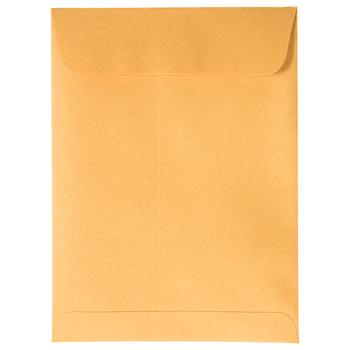 JAM Paper Open End Catalog Recycled Envelopes with Peel and Seal Closure, 5 1/2&quot; x 7 1/2&quot;, Brown Kraft Manila, 100/BX