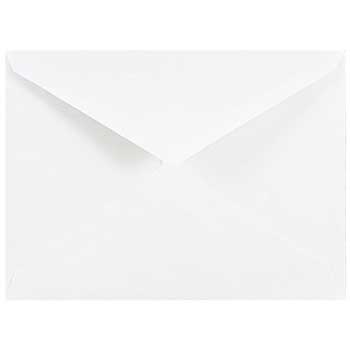 JAM Paper A2 Invitation Envelopes with V-Flap, 4 3/8&quot; x 5 3/4&quot;, White, 250/BX