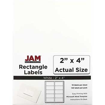 JAM Paper Shipping Address Labels, Standard Mailing, 2&quot; x 4&quot;, White, 120 Labels