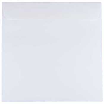 JAM Paper Square Invitation Envelopes, 8 1/2&quot; x 8 1/2&quot;, White, 100/PK