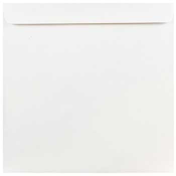 JAM Paper Square Invitation Envelopes, 9&quot; x 9&quot;, White, 50/BX